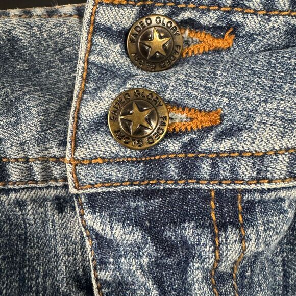 Faded Glory Stretch Denim Long Jean Skirt Front Slit Modest Plus Size 22W Y2K - Picture 4 of 6